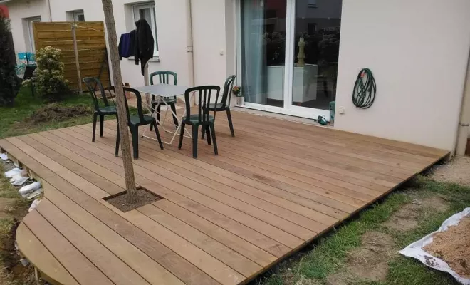 Terrasse en bois IPE à La Talaudière, Saint-Étienne, BESSARDET Paysage