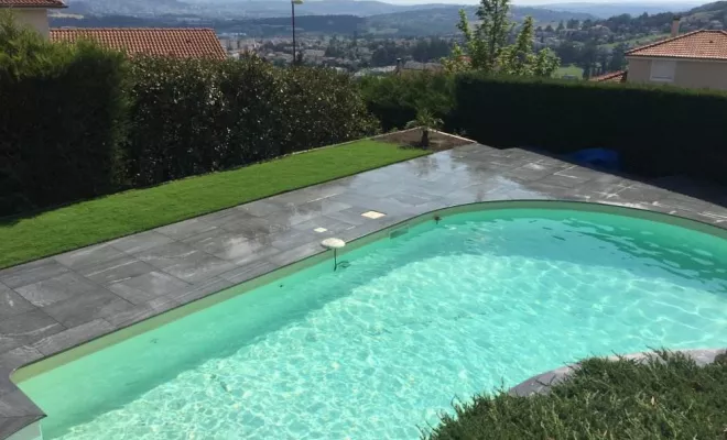 Réfection plage de piscine à La Talaudière, Saint-Étienne, BESSARDET Paysage